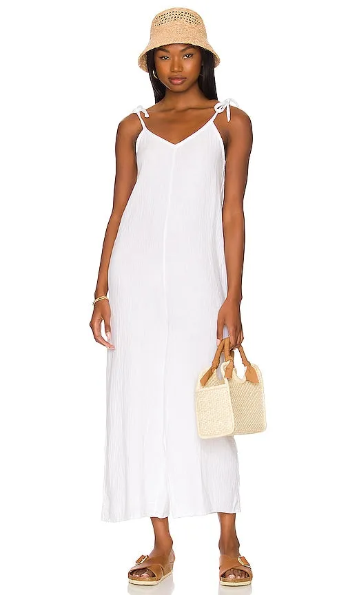 Bobi Beach Gauze Cropped Jumpsuit in White