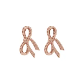 Bow Stud Earrings - Rose Gold - OBJVBE36