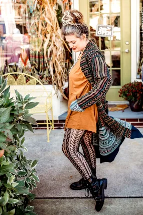 Braided Swirls Fishnet Tights