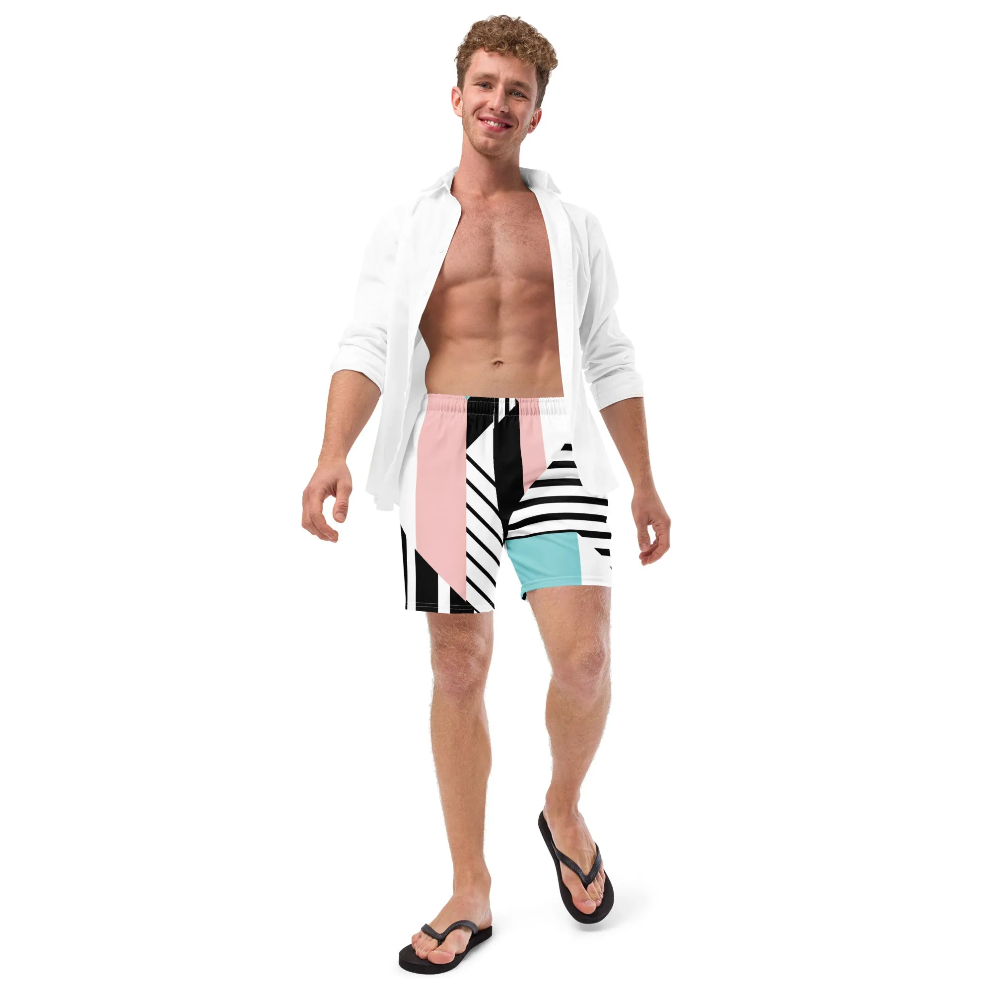 Geometry All-Over Print Recycled Swim Trunks