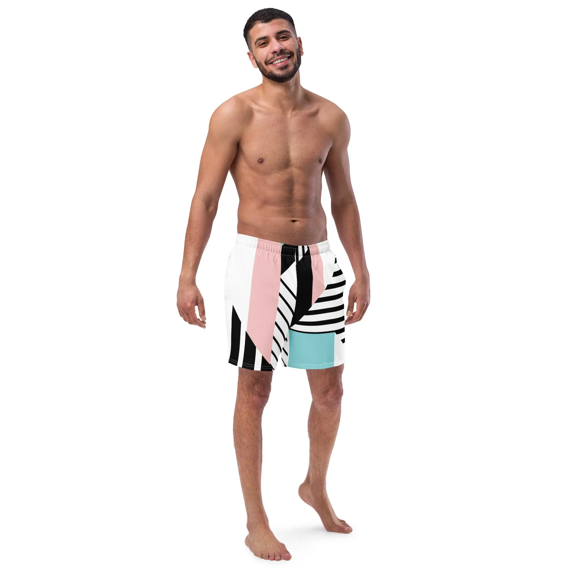 Geometry All-Over Print Recycled Swim Trunks