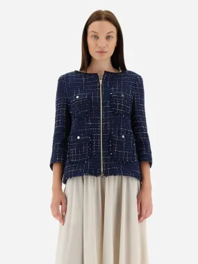 Herno Jacket in Casual Tweed in New Blue