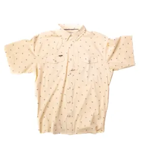 Men's Poncho Cream Patterned Pearl Snap Shirt Llano-Crm