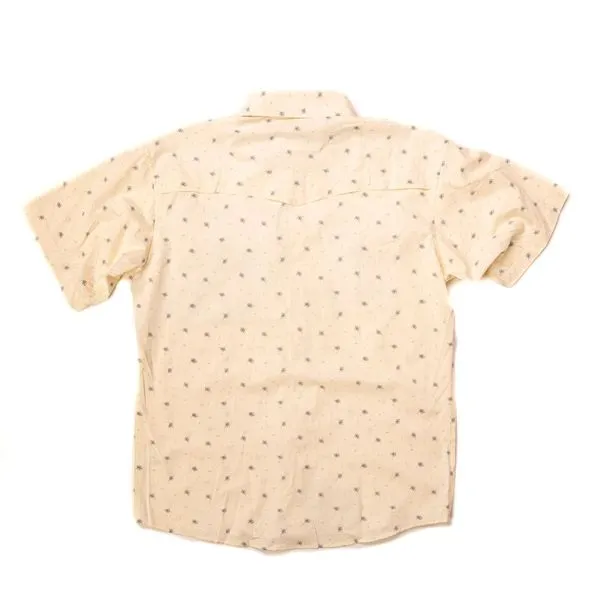 Men's Poncho Cream Patterned Pearl Snap Shirt Llano-Crm