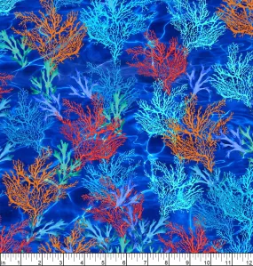 Oceana Coral Multi Color Fabric