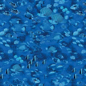 Oceana Deep Sea Cobalt Blue Fabric