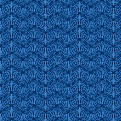 Oceana Shell Geo Blue Fabric