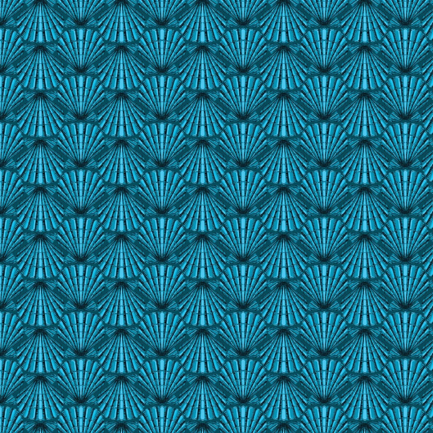 Oceana Shell Geo Teal Fabric