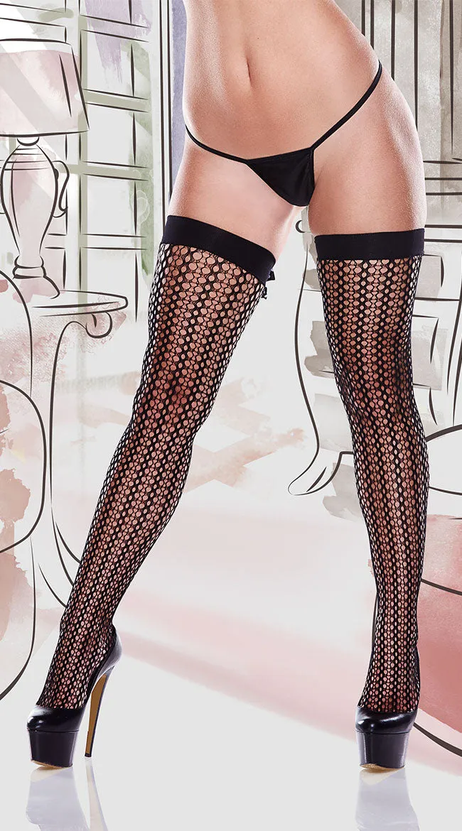 Patterned Net Thigh Highs