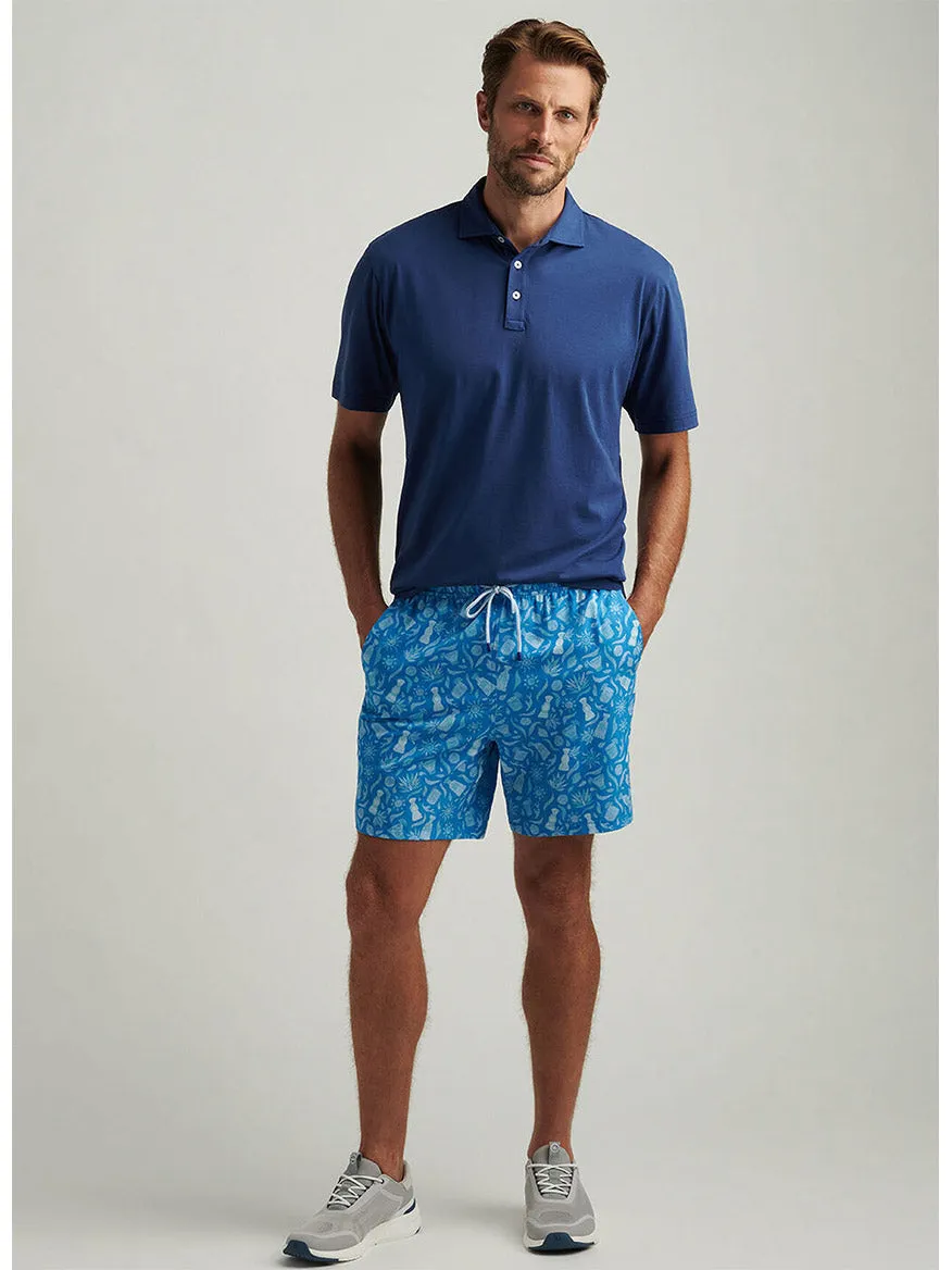 Peter Millar Saltwater Spirits Swim Trunk in Blue Macaw